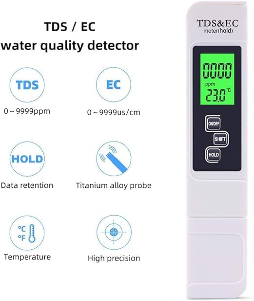 3in1 Digital Water Quality Test Meters LCD TDS EC Water