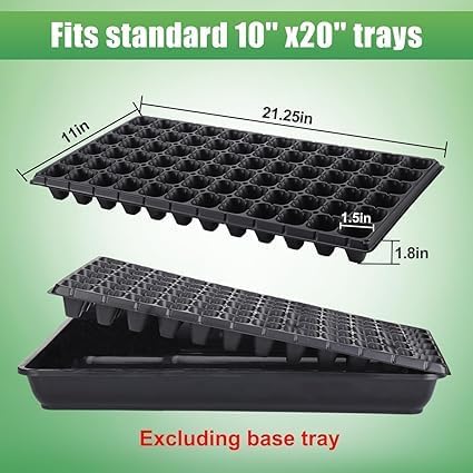 Trays for hydroponics, seed germination trays, plastic seedling growth trays, thick seedlings, 5 pieces. Choose the sizes that suit you. 32 cells, black color.