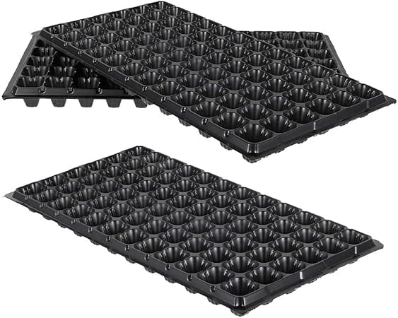 Trays for hydroponics, seed germination trays, plastic seedling growth trays, thick seedlings, 5 pieces. Choose the sizes that suit you. 32 cells, black color.