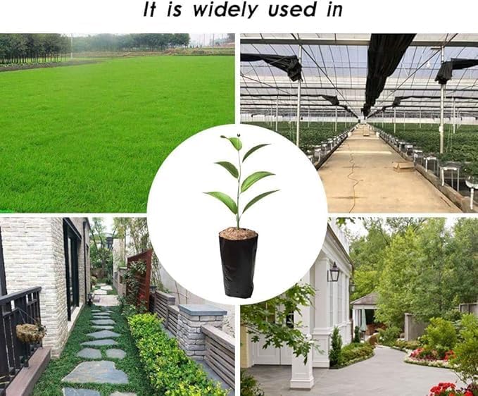 Grow Bags, UV Resistant Black Polyethylene for Garden | Grow Bags, Plants for Home, Garden, Nursery | Small Bags, 12x6 (100, Black)