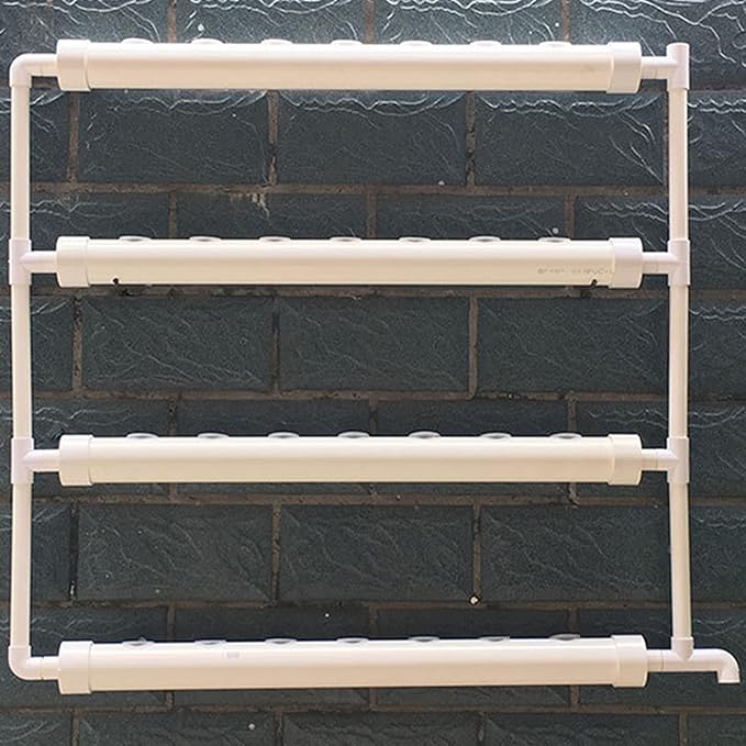 RANZIX Hydroponic Site Grow Kit, 36 Sites, 4 Tubes Earthless Plant Growing Systems, and Flow Deep Water Culture Gardens with Pump for the Educational Hydroponics System (C-36 Holes)