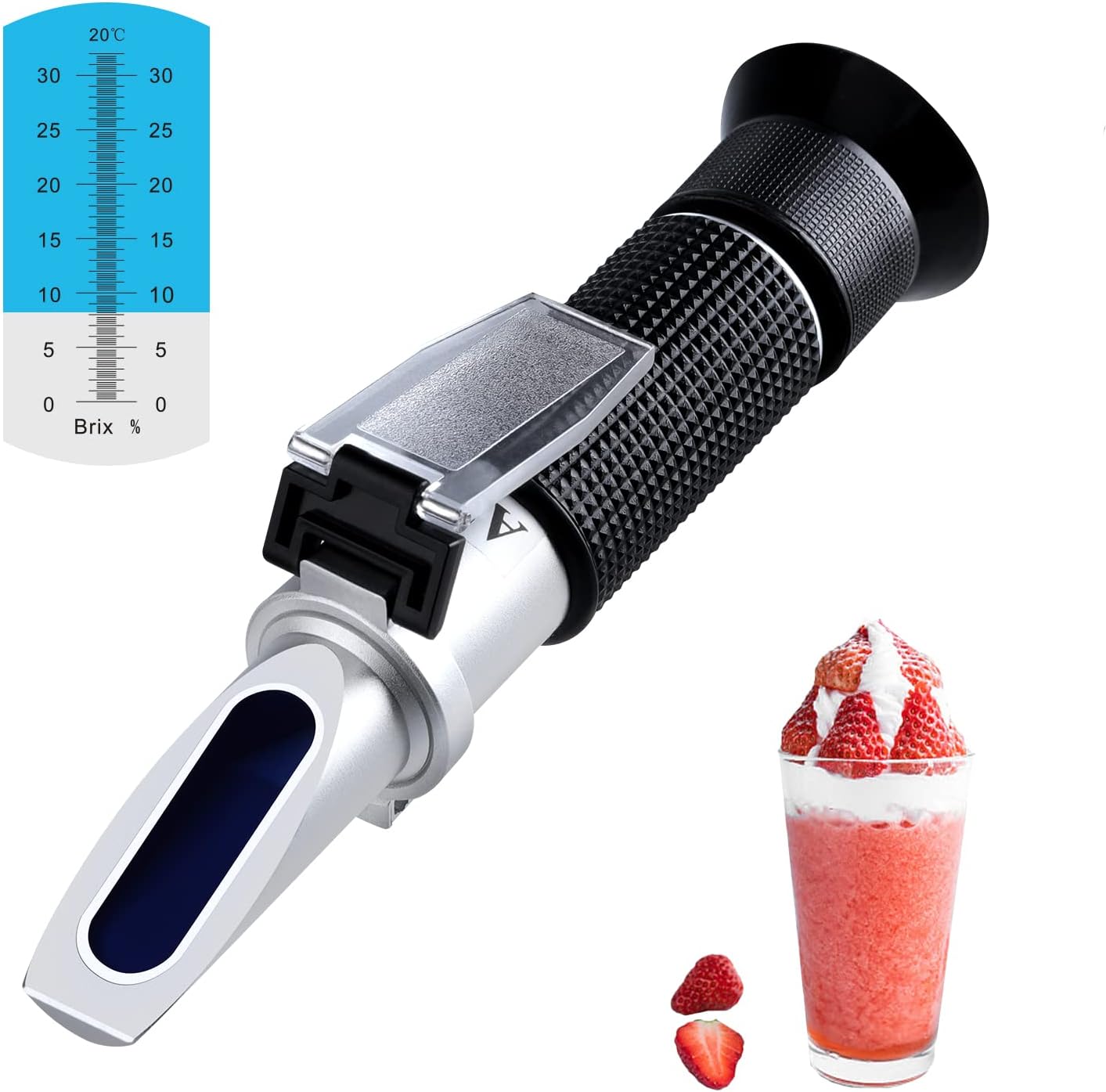 Portable refractometer, Brix, saccharometer, hydrometer with ATC1