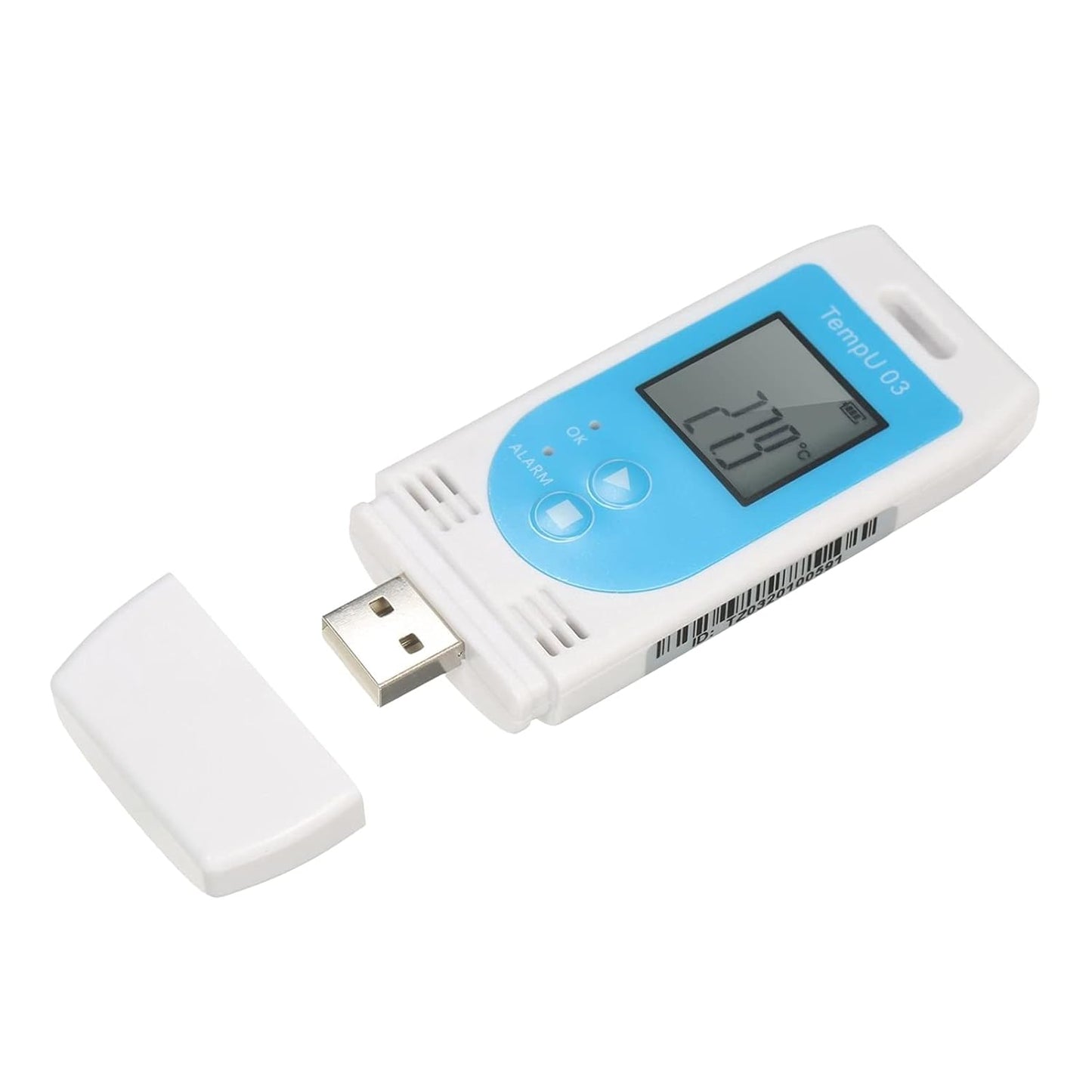 مسجل بيانات درجة الحرارة والرطوبة بمنفذ USB قابل لإعادة الاستخدام لقياس الرطوبة ودرجة الحرارة والرطوبة مع سعة تسجيل 32000 من إيسام