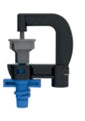 Micro Aquamic sprinkler with a gray rotating rotor, blue 1.4mm nozzle, complete with holder and hose