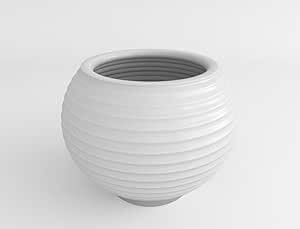 وعاء دائري بلاستيكي قوي وجميل ومخطط من زالاتا هو إضافة رائعة لشرفتك أو حديقتك. أبيض، بولي إيثيلين (PE).