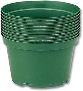 Plastic Flower Pots Set, Durable and Lightweight, Perfect for Flower Seedlings and Small Plants, Indoor and Outdoor Use, Plant Pot, Value Pack of 4,  Modern Design - Green.