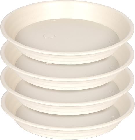 Plant trays, plant pots, plates, plant trays, plant dishes, plastic plant dishes, shallow plant dishes, indoor and outdoor flowers, beige, 30cm