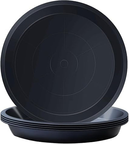 Set of 5 Black Plant Pots, 30cm Round Plant Pot Trays for Garden, Plastic Plant Saucer, Suitable for Indoor Outdoor Garden, Black Plant Pot