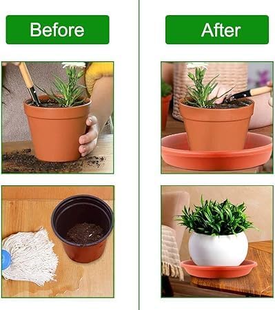  صحن نباتات 45سم باللون الطيني للديكور مجموعة 5 أوعية احمر