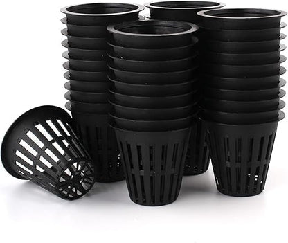 Grow Net Cup, Reusable Grow Net Cups for Garden, Plastic Garden Mesh Planting Cups, Baskets, Heavy Duty Pond Plants (10 ,Black)