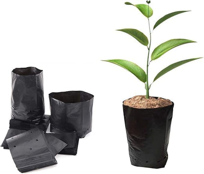 Grow Bags, UV Resistant Black Polyethylene for Garden | Grow Bags, Plants for Home, Garden, Nursery | Small Bags, 12x6  (300, Black)
