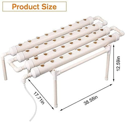 4YANG Hydroponic Grow Kit 36 Sites 4 PipesLarge Indoor Herb Garden,Organic Vegetables and Fruits in Only 45 Days,Gardening Gifts for Women Kids
