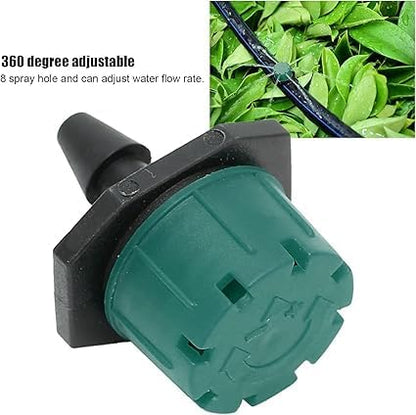 Sprinkler, Drip Irrigation Adjustable Flow, Mini Bubble Dripper, Drip Irrigation Dripper on Barbed) for Mini Drip Irrigation System with Anti-Clogging Purifier, Green (100, Green)