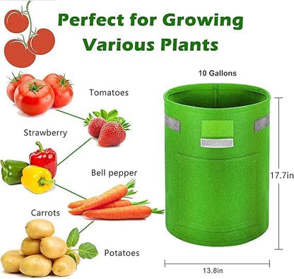 Thick non-woven fabric planting bags with a capacity of 200 liters, well-ventilated and good for draining plants, suitable for a vegetable garden.