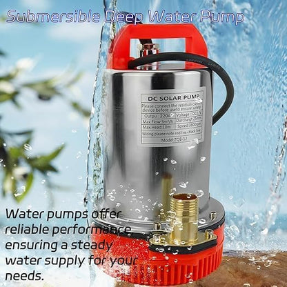 DC 24V Submersible Water Pump Deep Well  1 Inch Outlet Irrigation Water Pump with Upgraded Copper Motor