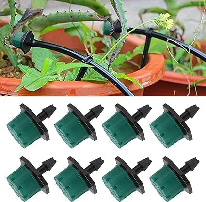 Sprinkler, Drip Irrigation Adjustable Flow, Mini Bubble Dripper, Drip Irrigation Dripper on Barbed) for Mini Drip Irrigation System with Anti-Clogging Purifier, Green (100, Green)