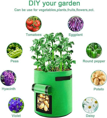 Thick non-woven fabric planting bags with a capacity of 200 liters, well-ventilated and good for draining plants, suitable for a vegetable garden.