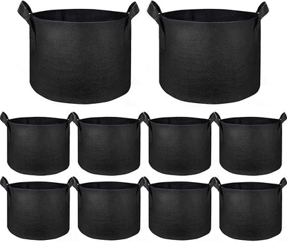 1 Gallon Grow Bags, Heavy Duty Thick Fabric Pots with Reinforced Handles, Fabric Pots for Planting Vegetables and Fruits, (10 Pack)
