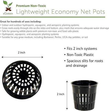 Grow Net Cup, Reusable Grow Net Cups for Garden, Plastic Garden Mesh Planting Cups, Baskets, Heavy Duty Pond Plants (50, Black)